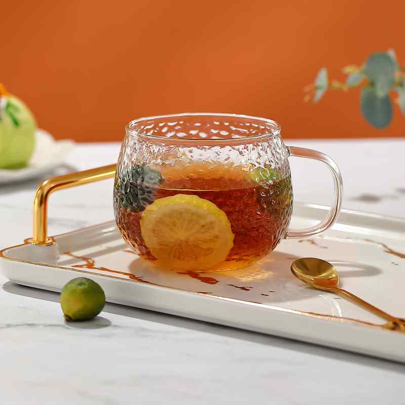 large glass tea mugs