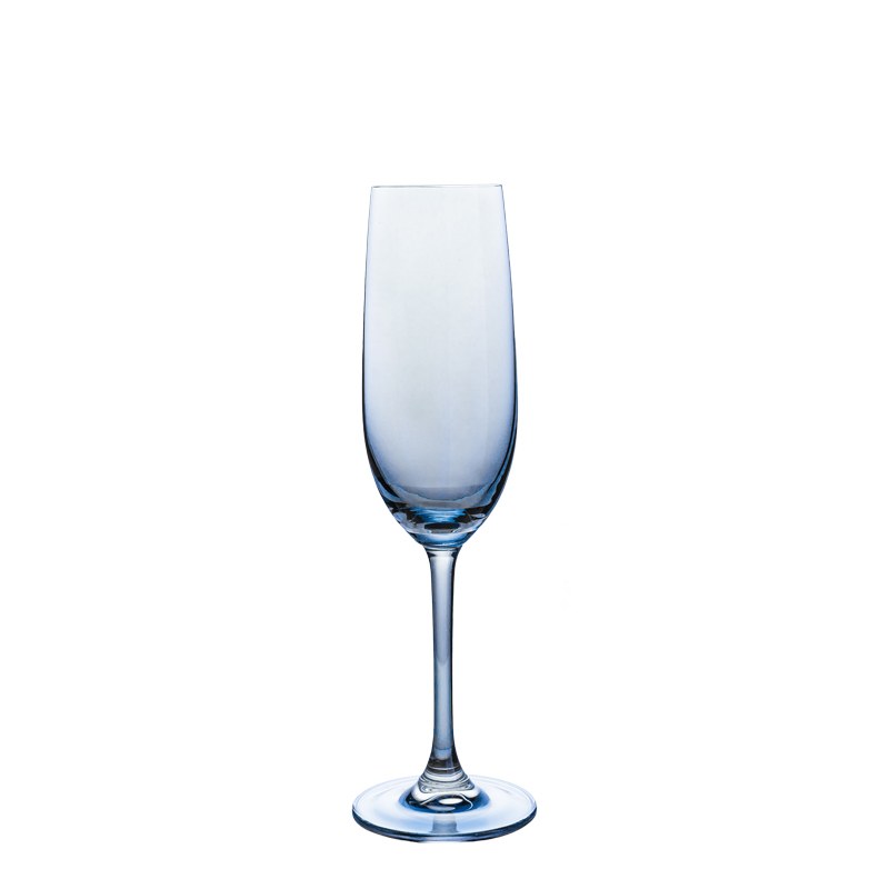 blue crystal glass champagne flute