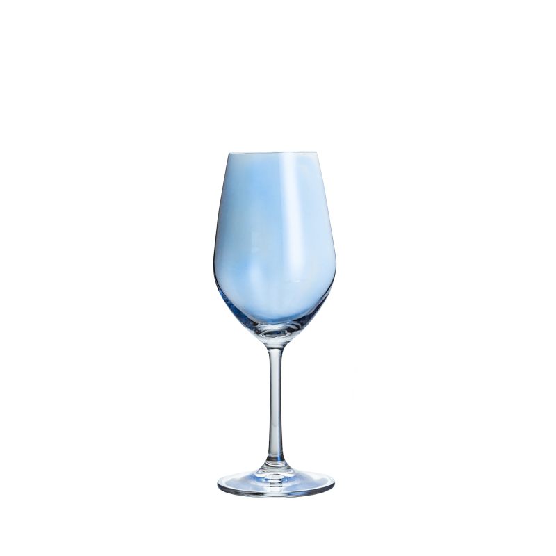 blue crystal wine glass