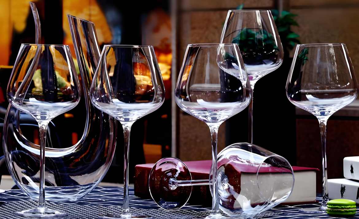 Crystal wine glass