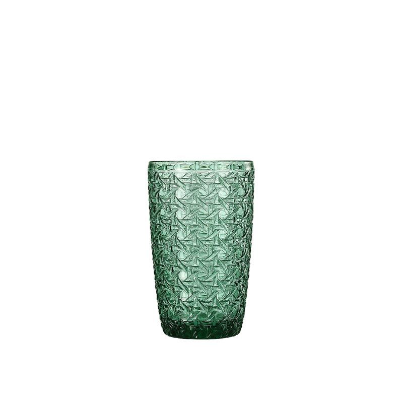 Green glass tumbler