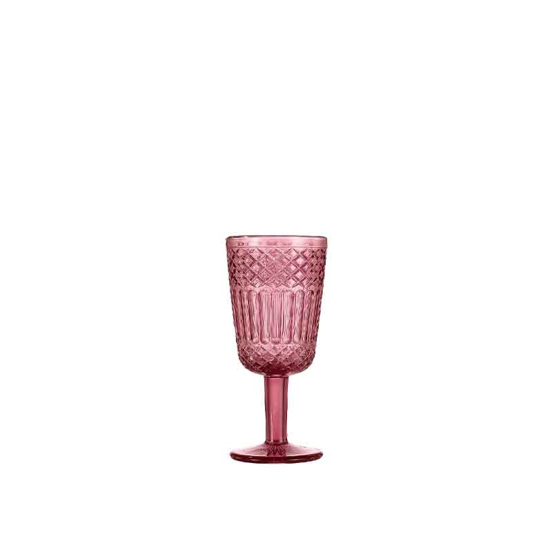 Pink glass goblet