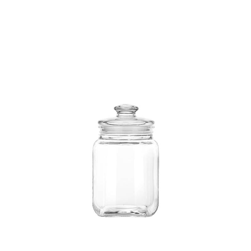 glass storage jar with lid