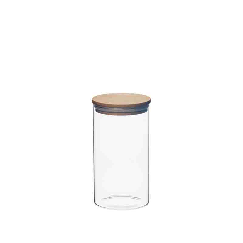 bamboo lid glass jar