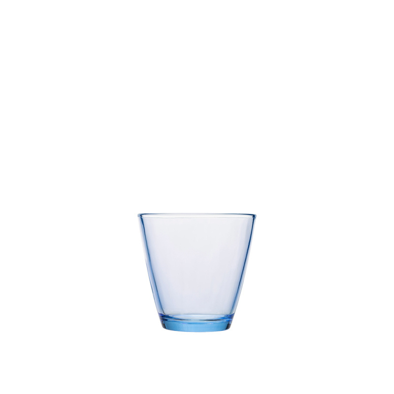 blue glass tumbler