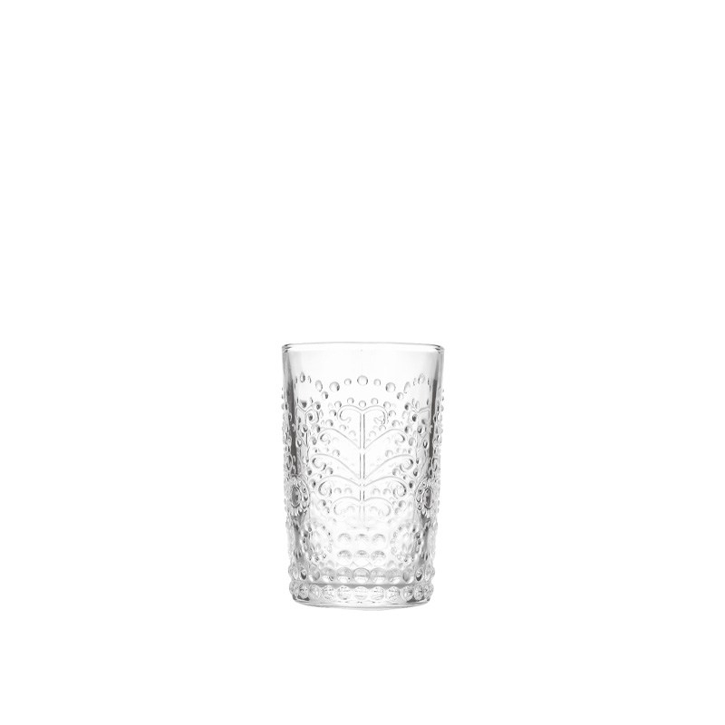 embossed glass tumbler