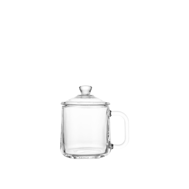 360ml glass mug with lid