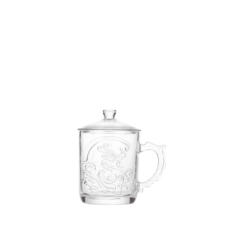 high white soda lime glass mug