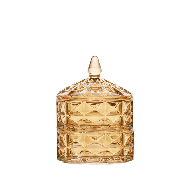 amber glass candy jar