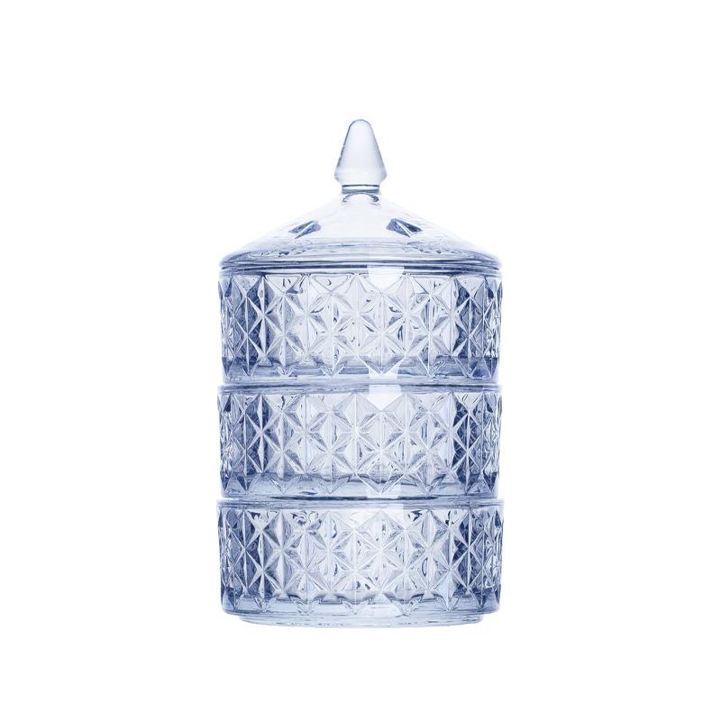stacking glass candy jar