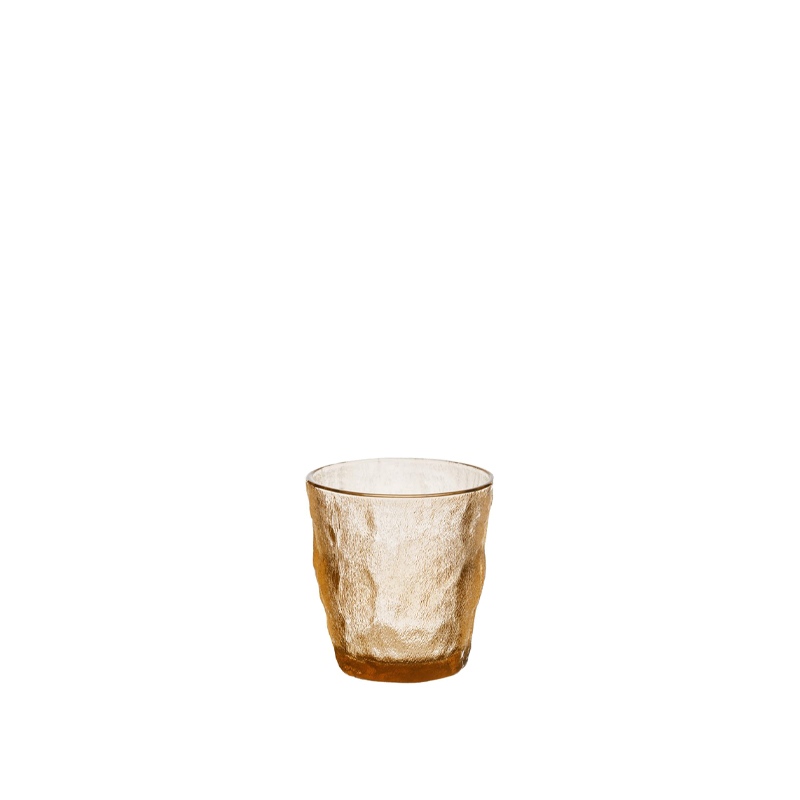 amber textured glass tumbler