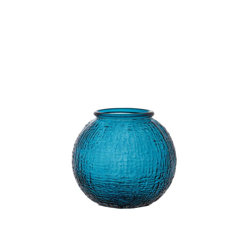 blue glass vase