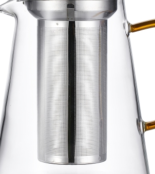 304 food‑grade stainless steel tea strainer with fine‑mesh filter, removable design for loose‑leaf tea and compatible with glass teapots