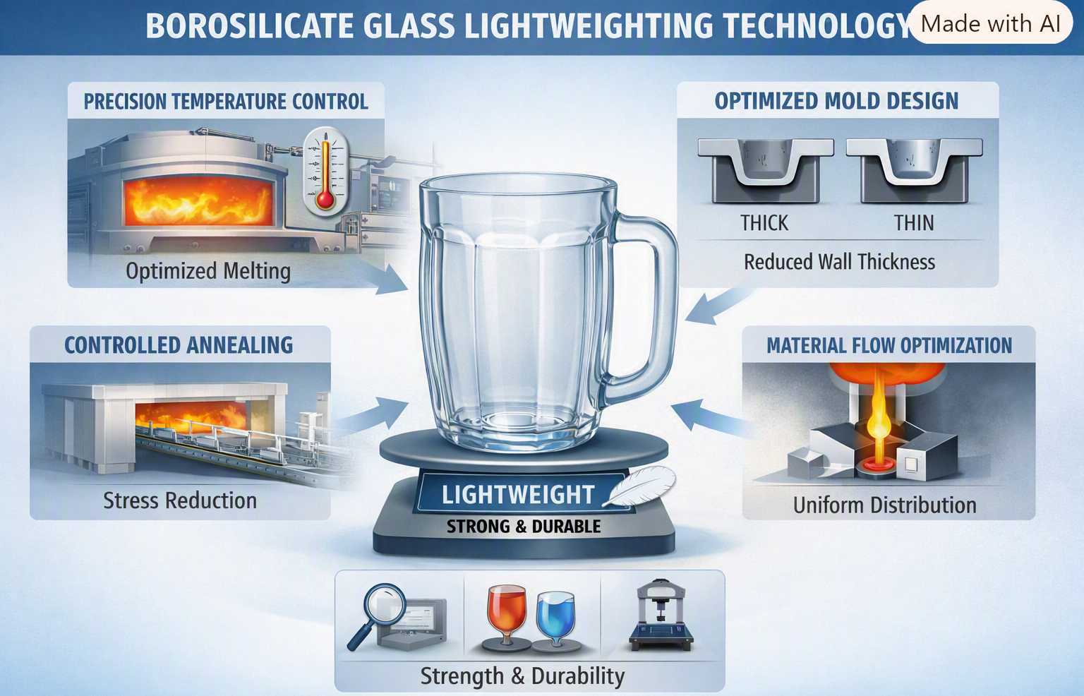 Schematic diagram of Xinghuo lightweight high borosilicate glass technology